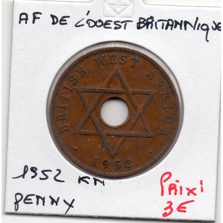 Afrique Ouest Britannique 1 penny 1952 KN TTB KM 30a pièce de monnaie