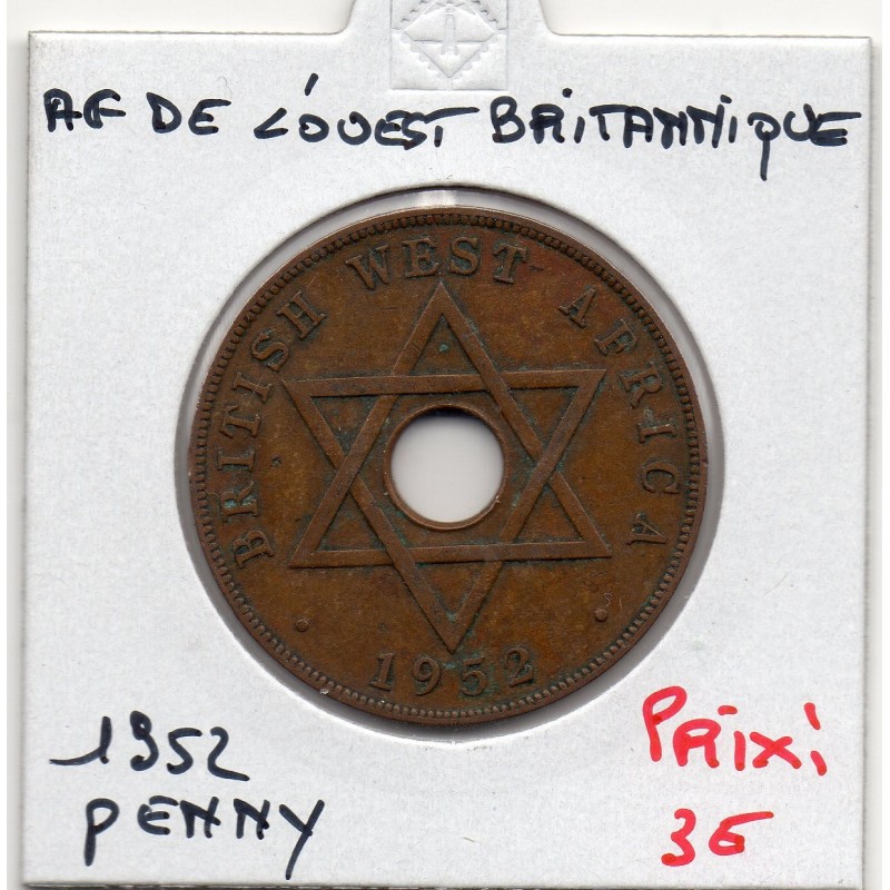 Afrique Ouest Britannique 1 penny 1952 TTB KM 30a pièce de monnaie