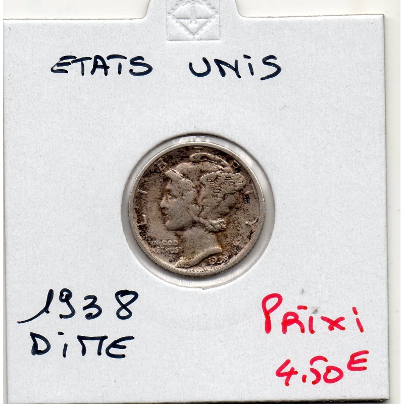 Etats Unis dime 1938 TTB+, KM 140 pièce de monnaie