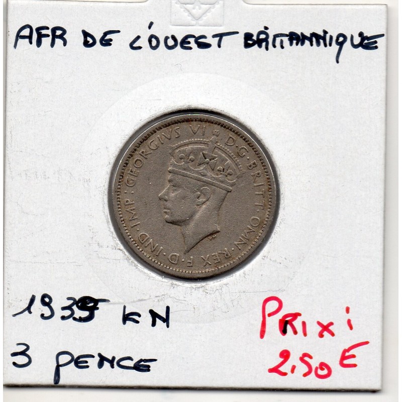 Afrique Ouest Britannique 3 pence 1939 KN TTB KM 21 pièce de monnaie