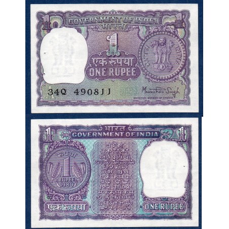 Inde Pick N°77x, Billet de banque de 1 Ruppe 1980