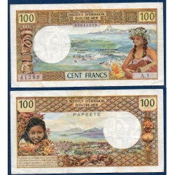 Tahiti Pick N°23a, TTB- Billet de banque de 100 Francs 1969