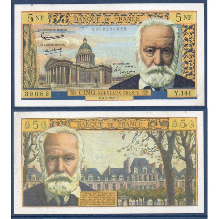 5 Nouveaux Francs Victor Hugo TTB+ 6.5.1965 Billet de la banque de France