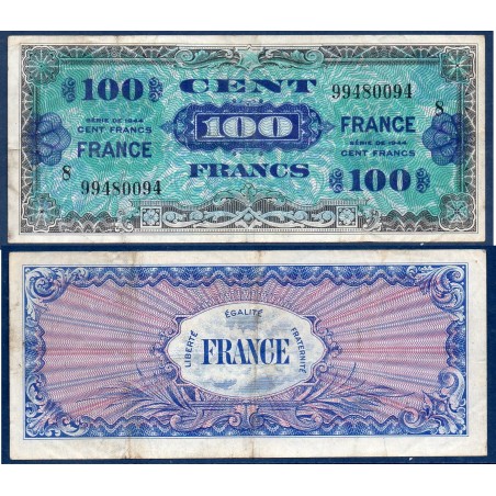 100F France série 8 TB 1945 Billet du trésor Central