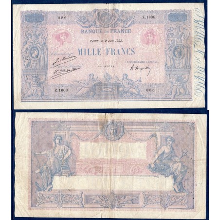 1000 Francs Bleu et Rose  TB 2.6.1925  Billet de la banque de France