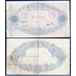 500 Francs Bleu et Rose TB+ 11.1.1940 Billet de la banque de France