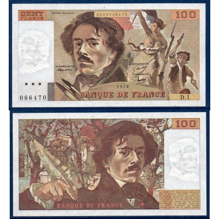 100 Francs Delacroix SPL 1978 Billet de la banque de France