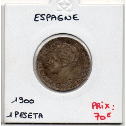 Espagne 1 peseta 1900 SUP+, KM 706 pièce de monnaie