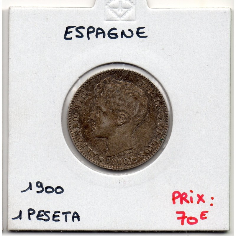 Espagne 1 peseta 1900 SUP+, KM 706 pièce de monnaie