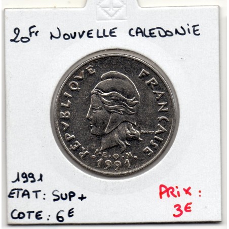 Nouvelle Calédonie 20 Francs 1991 Sup, Lec 114 pièce de monnaie