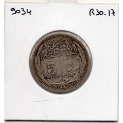 Egypte 5 piastres 1335 AH - 1917 TTB-, KM 318 pièce de monnaie