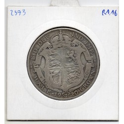 Grande Bretagne 1/2 crown 1920 B, KM 818.1a pièce de monnaie