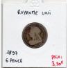 Grande Bretagne 6 pence 1897 B, KM 779 pièce de monnaie