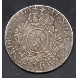 Ecu aux branches d'Olivier 1734 & Aix Louis XV pièce de monnaie royale