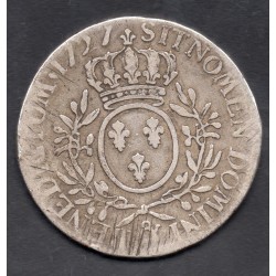 Ecu aux branches d'Olivier 1727 & Aix Louis XV pièce de monnaie royale