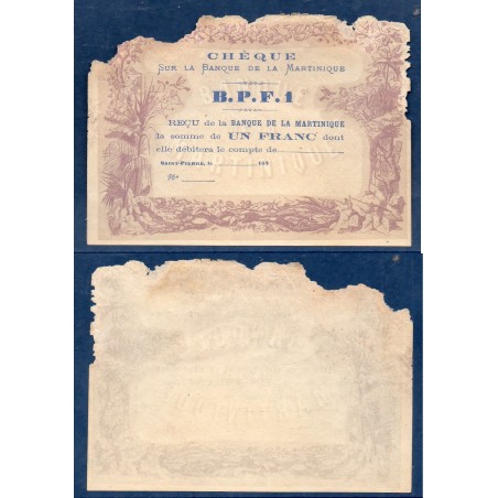 Martinique Pick N°5A, Billet de banque de 5 francs 1870