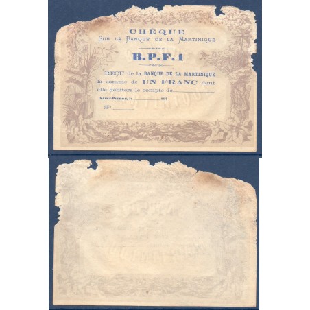 Martinique Pick N°5A, Billet de banque de 5 francs 1870