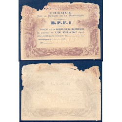 Martinique Pick N°5A, Billet de banque de 5 francs 1870