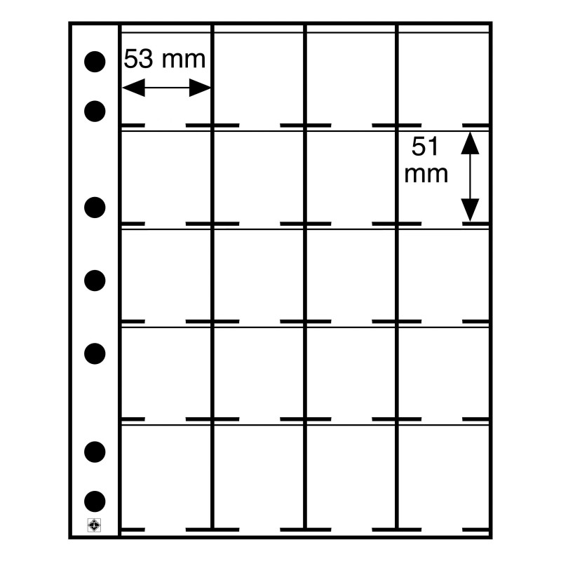 Pochettes GRANDE, pour 20 pièces sous étuis carton hb 50x50 mm