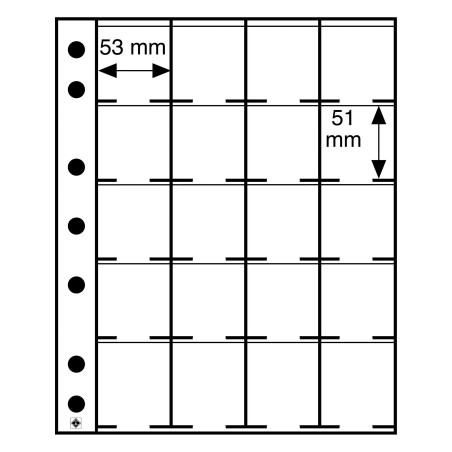 Pochettes GRANDE, pour 20 pièces sous étuis carton hb 50x50 mm