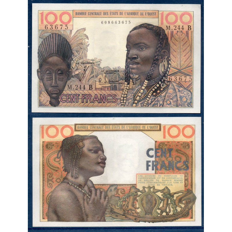 BCEAO P.201Bf Benin, SPL, Billet de 100 Francs CFA 1965 homme