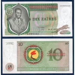 Zaïre Pick N°24a, SPL Billet de banque de 10 Zaires 1979