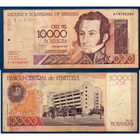 Venezuela Pick N°85a, TB Billet de banque de 10000 Bolivares 2000