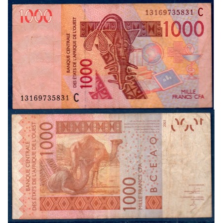 BCEAO P.315Cm Burkina Faso, TB, Billet de 1000 Francs CFA 2013 Dromadaire