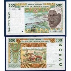 BCEAO P.710Ka Senegal, TTB, Billet de 500 Francs CFA 1991 tracteur