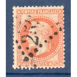 Timbre France Yvert No 31 Empire Lauré 40c orange Oblitéré gros chiffres