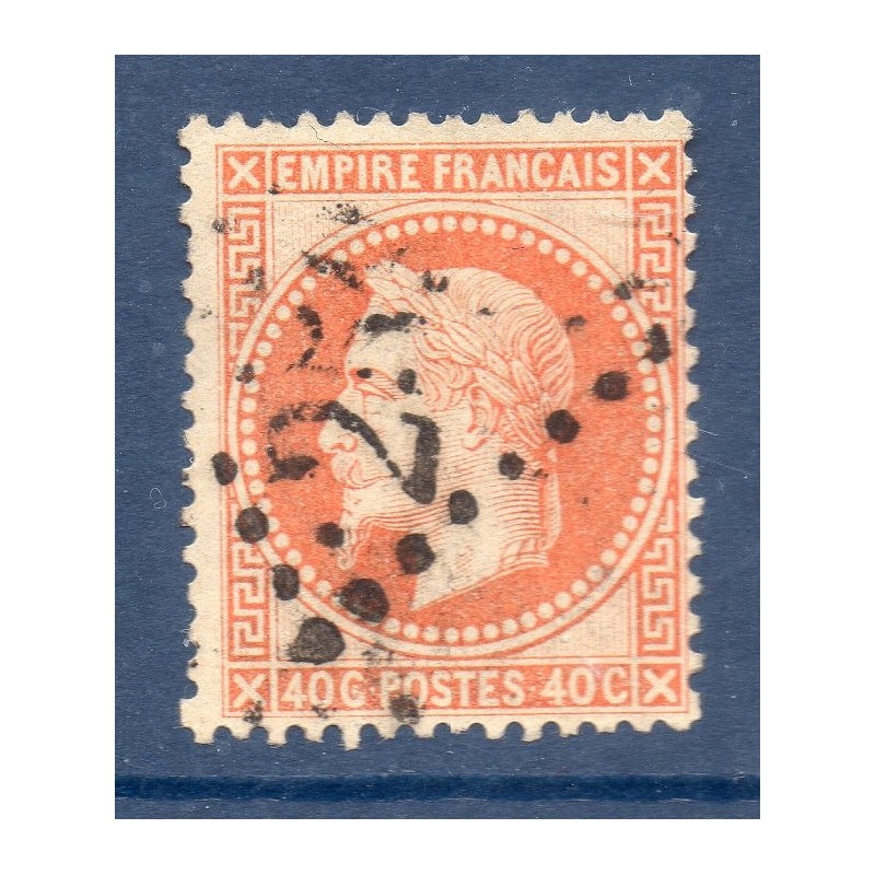 Timbre France Yvert No 31 Empire Lauré 40c orange Oblitéré gros chiffres