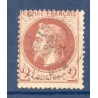 Timbre France Yvert No 26B Empire Lauré 2c rouge-brun clair Oblitéré