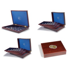 Coffret en bois VOLTERRA de luxe, pour pièces de monnaie en capsules de 26 mm