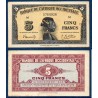 AOF P.28a, Sup Billet de 5 Francs 14.12.1942 africaine