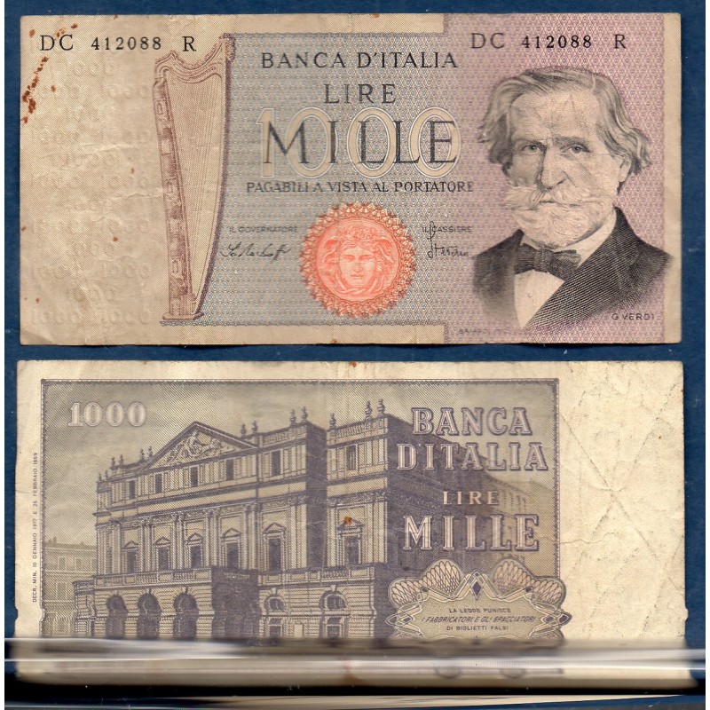 Italie P.101f, TB Billet de 1000 Lire 1979 Verdi