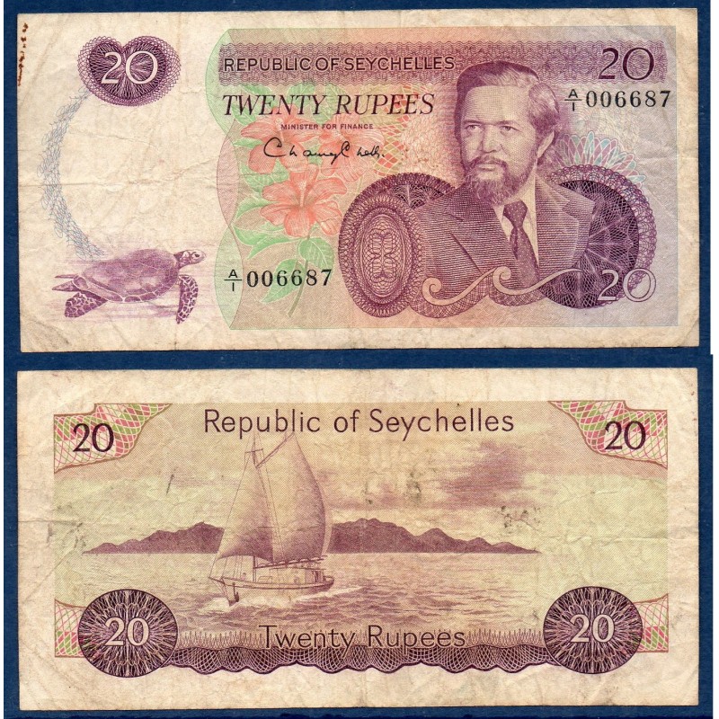 Seychelles Pick N°20a, TB Billet de banque de 10 Rupees 1977