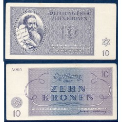 Autriche Ghetto de Theresienstadt, Spl Billet 10 Kronen 1943