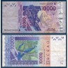 BCEAO P.118Ah Cote d'Ivoire, TB, Billet de 10000 Francs CFA 2004 touracos