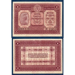 Italie P.M4, Spl Billet de 1 Lire 1918 Minerve