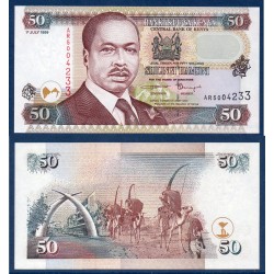 Kenya P.36d, Neuf, Billet de 50 Shillings 1999 Dromadaires