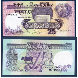 Seychelles Pick N°33, Neuf Billet de banque de 25 Rupees 1989