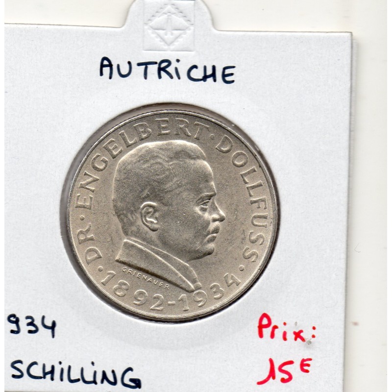 Autriche 2 Schilling 1934 Dollfuß, Spl KM 2852 pièce de monnaie