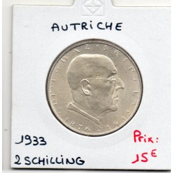 Autriche 2 Schilling 1933 Seipel, Spl KM 2849 pièce de monnaie