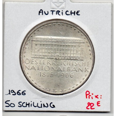 Autriche 50 Schilling 1966, Sup KM 2900 pièce de monnaie