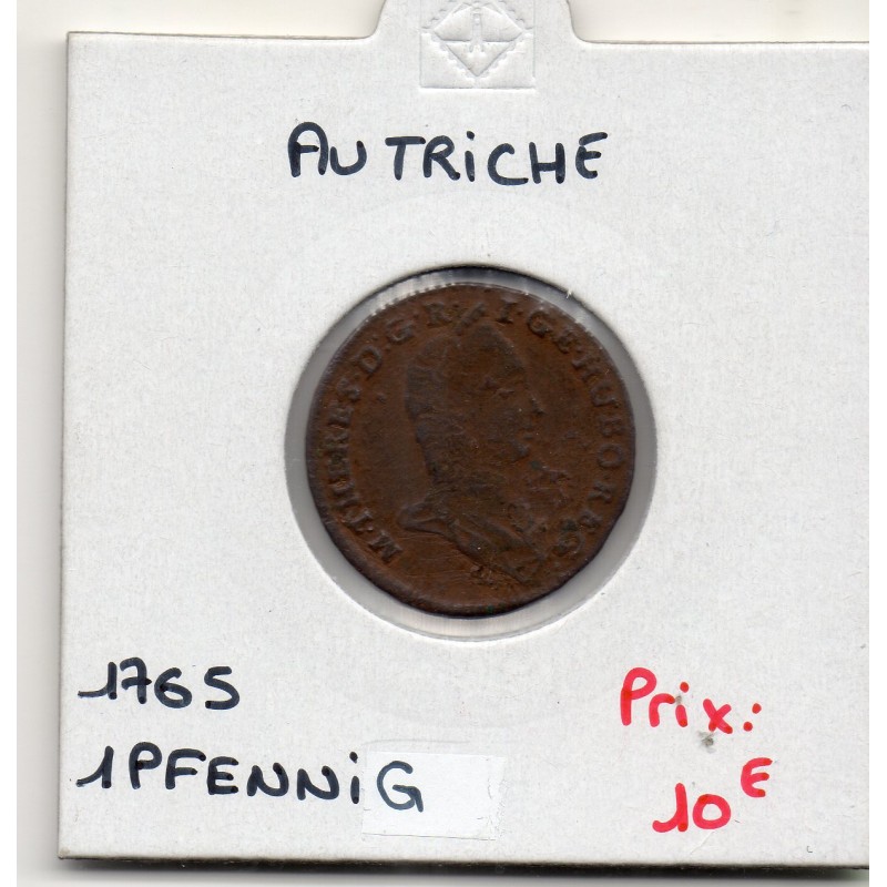 Autriche 1 Pfennig 1765 TB, KM 1979 pièce de monnaie