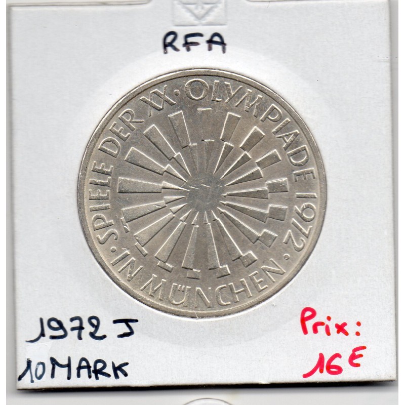 Allemagne RFA 10 deutsche mark 1972 J, Spl KM 134 JO Munich pièce de monnaie