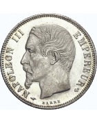 Pièces de 20 centimes napoléon III tête nue et laurée