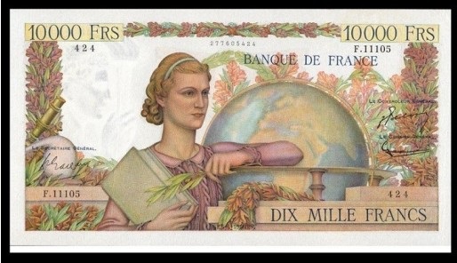 billet de 10000 francs génie français