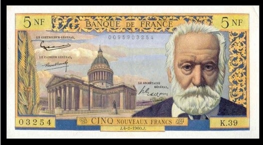 bilelt de 5 nouveaux francs Hugo