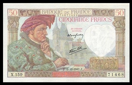 billet de 50 francs Jacques Coeur